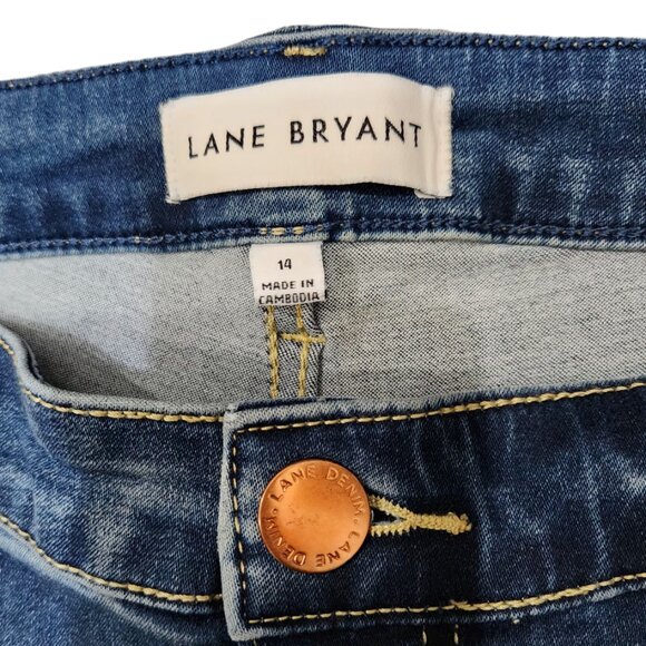 Lane Bryant Genius Fit Capri Shorts Denim Blue Jeans Size 14 - Picture 6 of 6